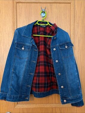 Parasuco Denim Jacket with Red & Black Plaid fleece Lining